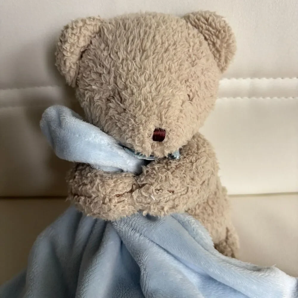 Carter's Bear Security Blanket Lovey Blue Plush Baby Comfort Blankie Teddy OS